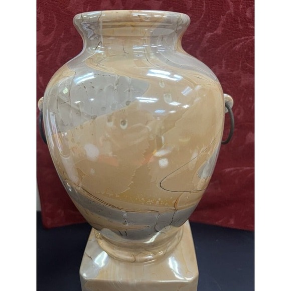 Jim Beam Executive Vase Decanter 12" Vintage 1986 Marble Pattern 2 Piece (798)‎ - Picture 2 of 8